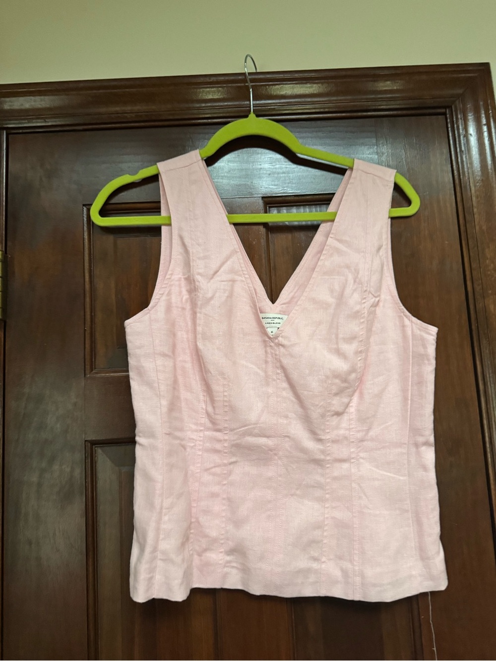 Banana Republic Light Pink V-Neck Tank Top